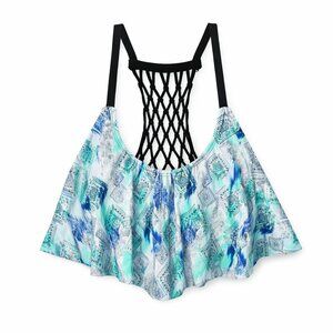 NWT BOUTIQUE+  Multicolor Bralette Swimsuit Top 2X